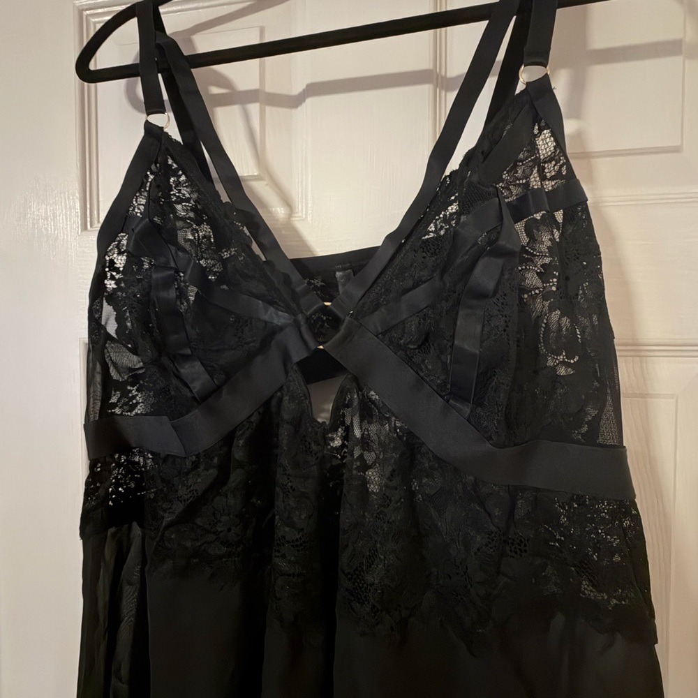 Torrid Strappy Black Lace Lingerie Chemise